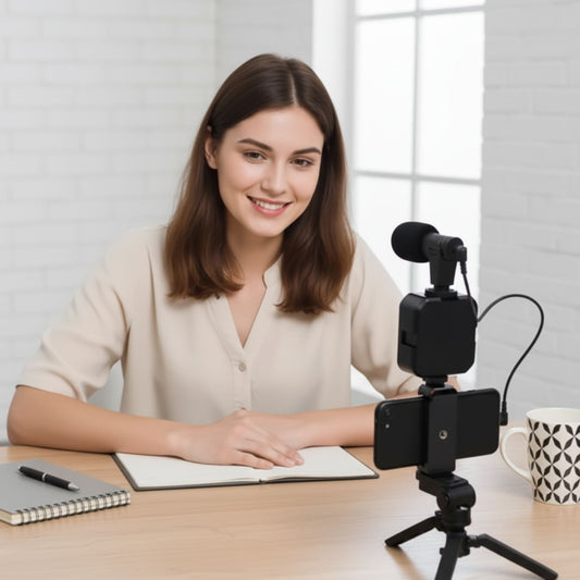 Set grabación móvil 3 en 1 (trípode + micro + luz)