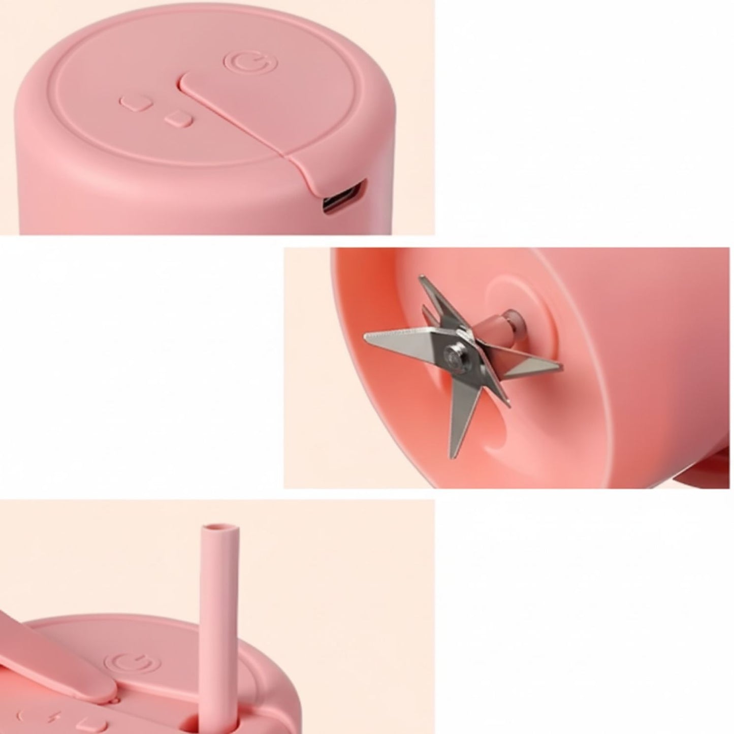 Batidora portátil con pajita