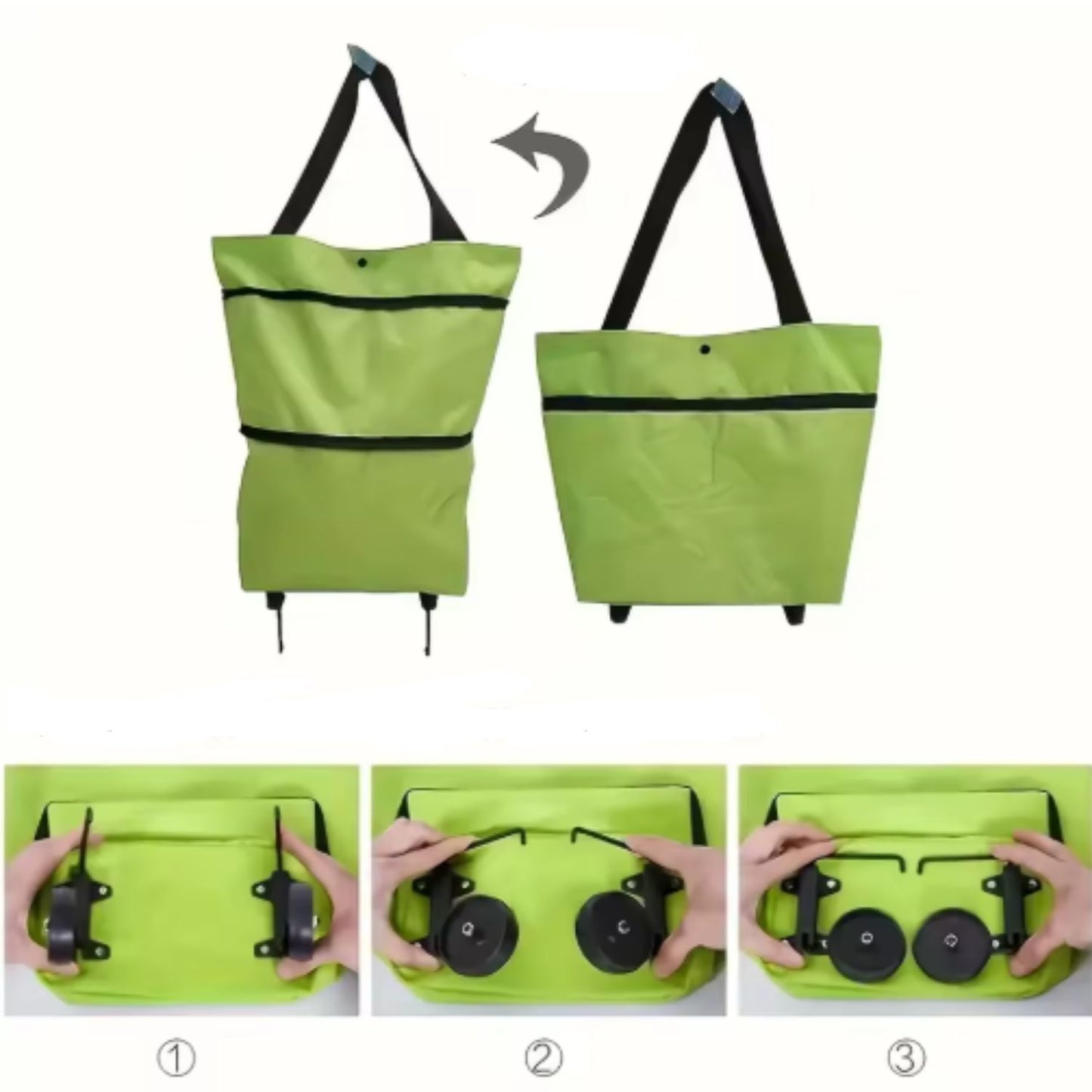 Bolso Plegable 2 en 1 con Ruedas