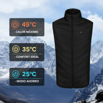 Chaleco Calefactable Térmico con Calefacción en Espalda y Cuello