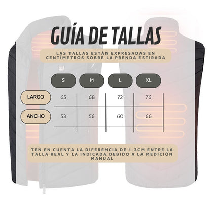 Chaleco Calefactable Térmico con Calefacción en Espalda y Cuello