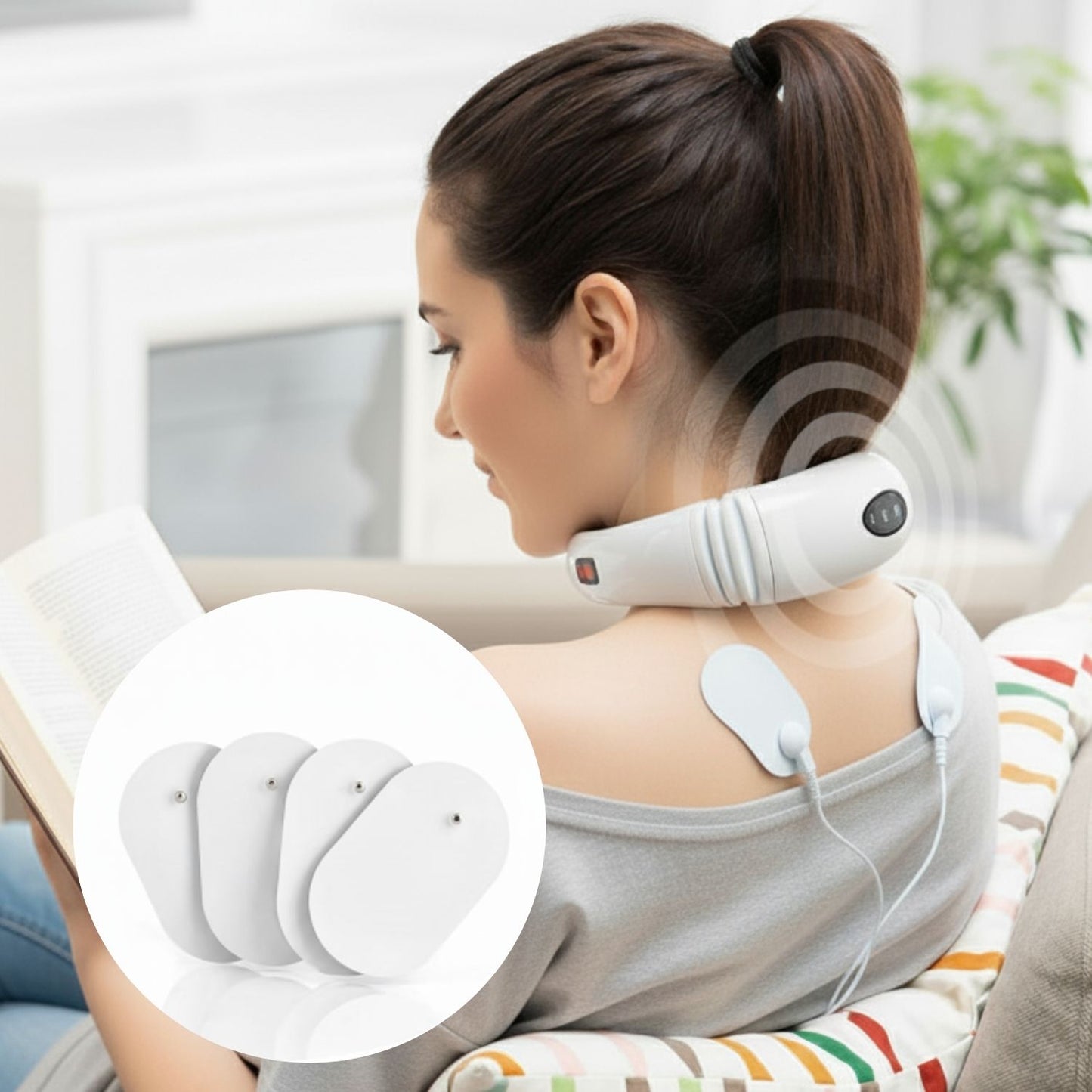 Pack de Parches Masajeador de Cuello y Espalda Electromagnético (4 uds.)